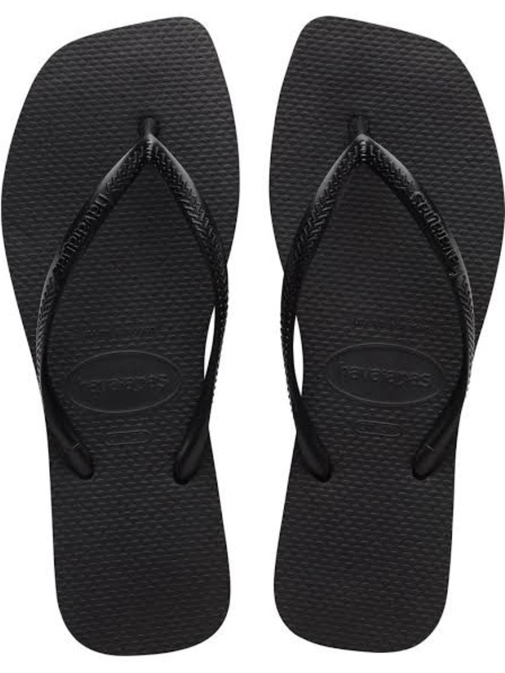 Havaianas Women's Black Slim Square-Toe Flip Flops